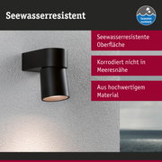 Schwarze Außenwandleuchte mit seewasserresistenter Oberfläche aus hochwertigem Material