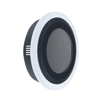 Rundes LED-Einbauleuchten-Modul in Schwarz mit weißem Leuchtring für moderne Innenbeleuchtung