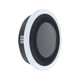 Round black LED recessed light module with white ring for modern indoor lighting solutions