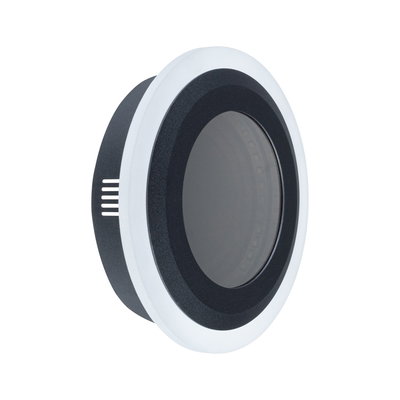 Round black LED recessed light module with white ring for modern indoor lighting solutions