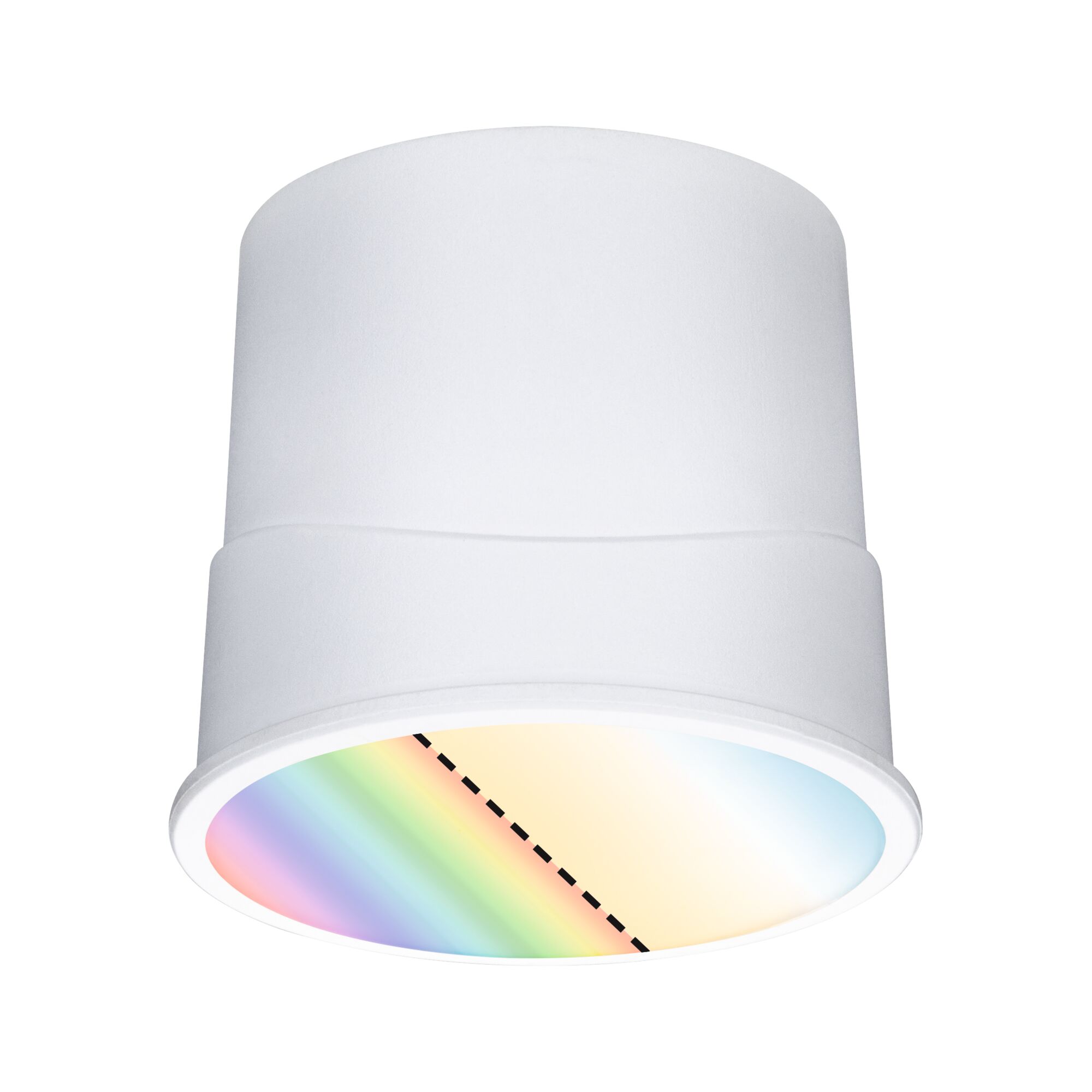 White LED surface ceiling light with color change and dimming for modern indoor lighting
