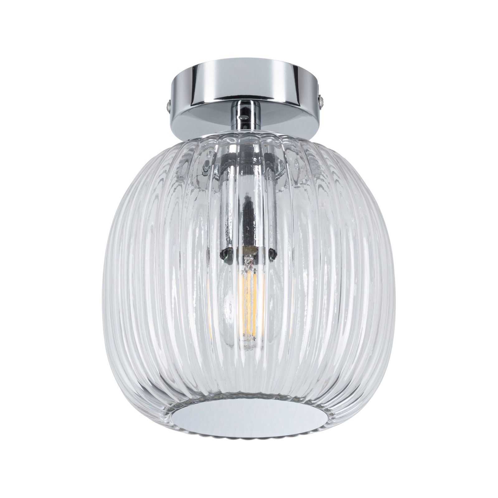 LED-loftslampe Ruya IP44 E14 230V max. 20W dæmpbar Glas/Krom