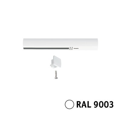 White LED light bar with bracket and screw, RAL 9003, ideal for modern lighting setups