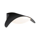 Black metal wall lamp with white diffuser for modern indoor lighting