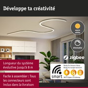 Plafonnier LED moderne dimmable blanc chaud avec contrôle domotique Zigbee dans un salon