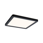 Plafonnier LED carré avec cadre noir et diffuseur blanc pour un éclairage moderne
