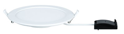 Round white LED recessed panel with black driver, energy-saving indoor ceiling light