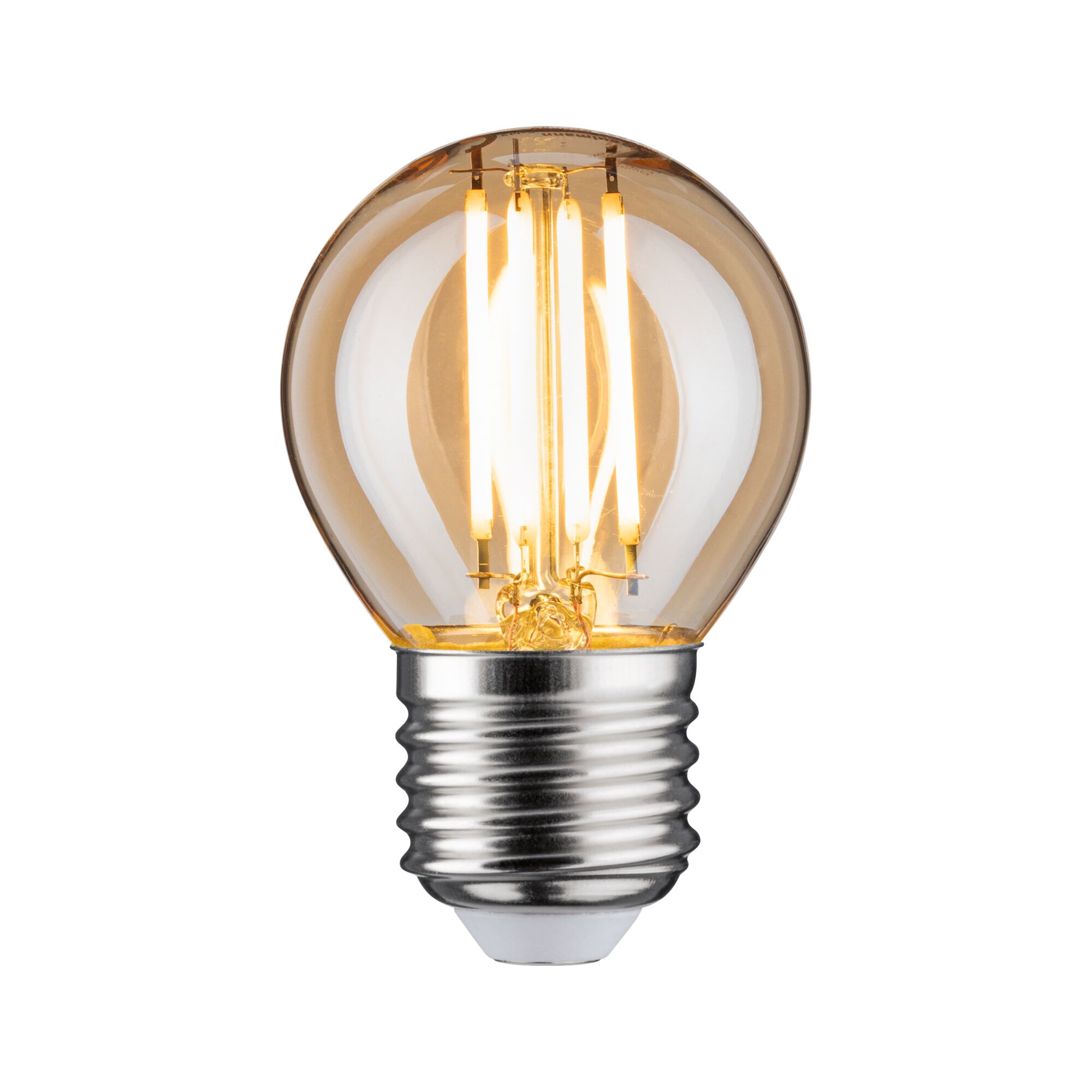 LED light bulb with warm white light and transparent amber glass for energy-efficient lighting