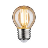 LED light bulb with warm white light and transparent amber glass for energy-efficient lighting