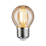 LED light bulb with warm white light and transparent amber glass for energy-efficient lighting