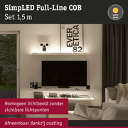 1,5 m warmwit LED-lichtstrip voor gelijkmatige verlichting zonder zichtbare lichtpunten in woonkamer