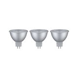 Trois ampoules LED réflecteurs argentées avec base GU5.3 pour éclairage économique