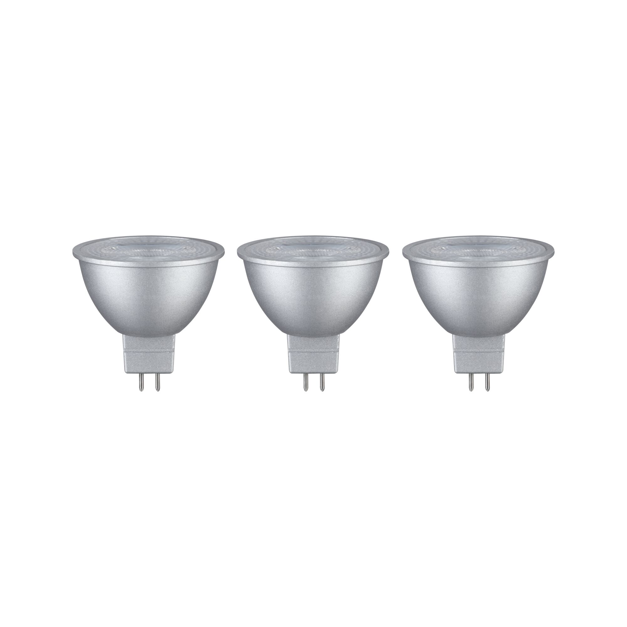 Standard 12 V LED-reflektor GU5,3 Sæt med 3 styk 3x450lm 3x6W 2700K Krom Tre sølvfarvede LED-reflektorpærer med GU5.3 fatning til energieffektiv belysning