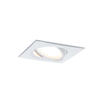Weißer quadratischer Einbaustrahler aus Metall mit schwenkbarem LED-Licht für Wohnräume