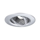 Spot encastré rond en métal argenté avec anneau intérieur orientable pour éclairage LED flexible