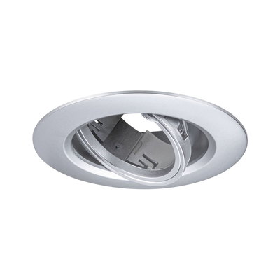 Spot encastré rond en métal argenté avec anneau intérieur orientable pour éclairage LED flexible