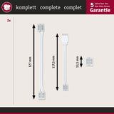 Komplettes Set mit weißen LED-Verbindungskabeln in verschiedenen Längen für Lichtinstallationen