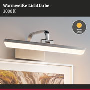 Moderne LED-Bildleuchte aus Metall in Silber mit warmweißer Lichtfarbe 3000K für Wandbilder