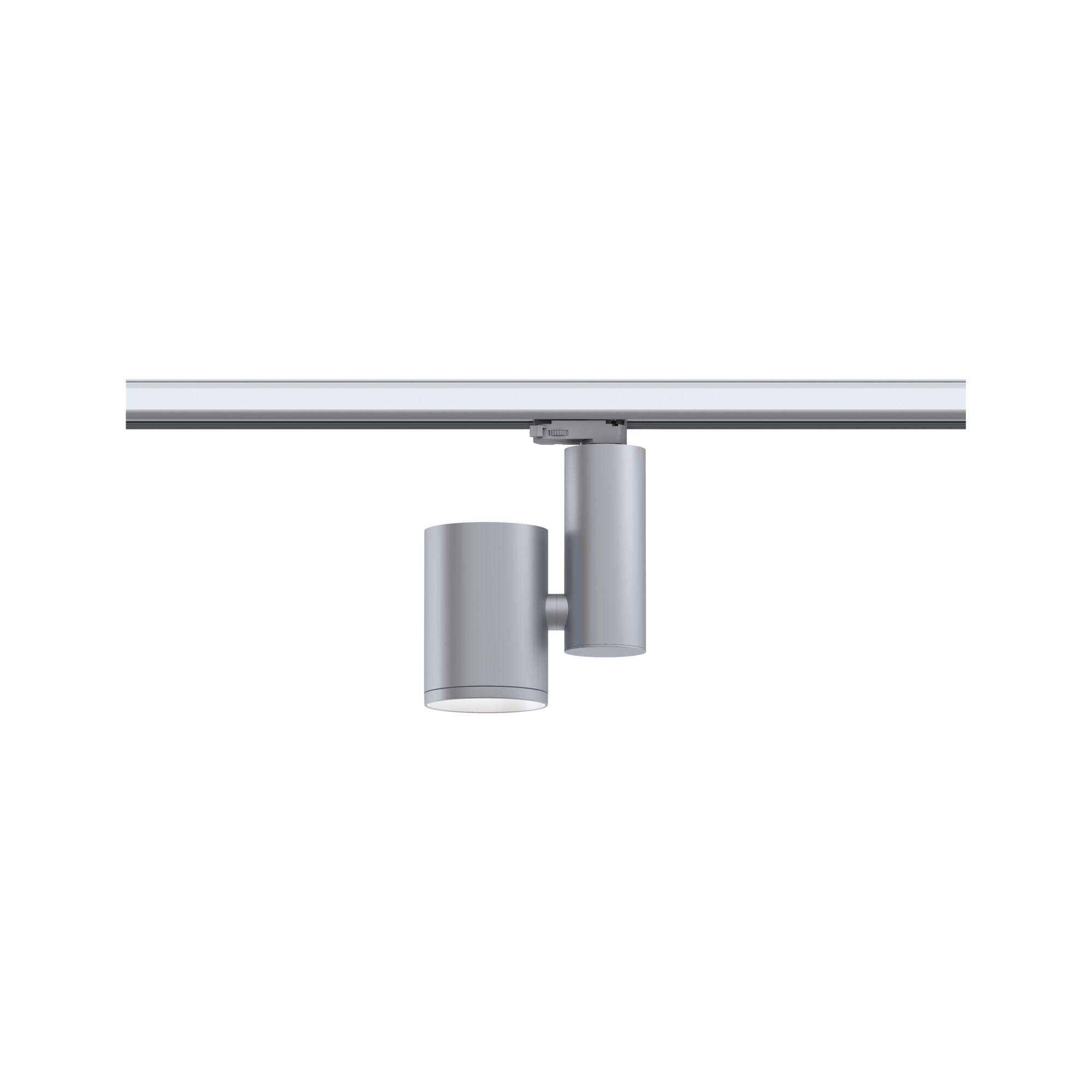 Modern grey metal LED spotlight on track system for flexible lighting solutions