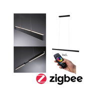 Suspension LED noire en aluminium avec télécommande et fonction Zigbee pour éclairage intelligent