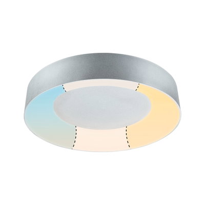 Round ceiling light in grey metal with adjustable color temperature for modern home lighting