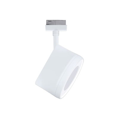 Moderner weißer LED-Spot aus Kunststoff für Schienensysteme, energiesparende Beleuchtungslösung