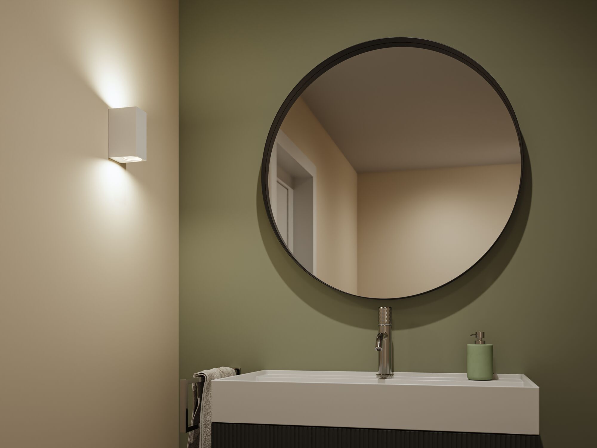 Applique Imola IP44 GU10 230V max. 2x10W Blanc dépoli
