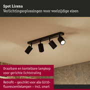 Zwarte metalen spot Lirena met vier verstelbare lampkoppen voor gerichte verlichting