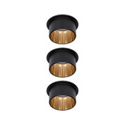 Spot encastré noir avec intérieur doré en métal pour éclairage LED moderne