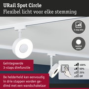 Witte URail Spot Circle LED-spot met 3-staps dimfunctie voor flexibele verlichting