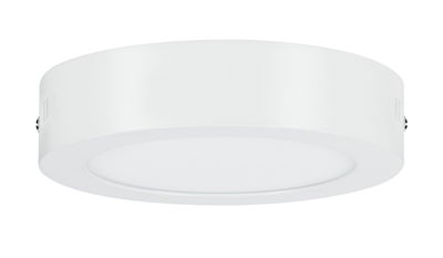 Rund hvid LED-loftlampe i metal og plastik til moderne indendørs belysning