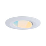 Round white LED recessed spotlight with adjustable angle and dimmable color temperature