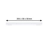 Witte LED-lichtbalk van kunststof van 304 x 18 x 18 mm voor moderne verlichting