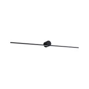 Zwarte LED-wandlamp met lange slanke aluminium balk voor moderne binnenverlichting