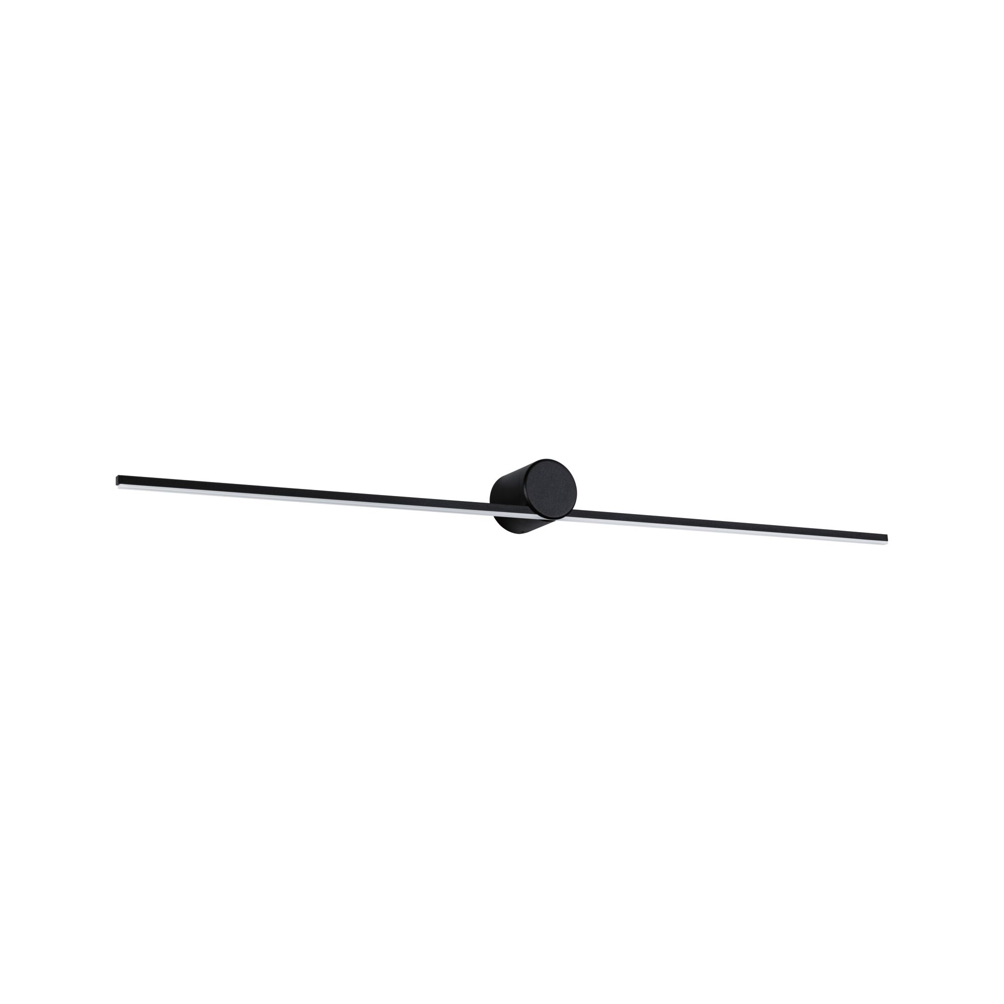 Zwarte LED-wandlamp met lange slanke aluminium balk voor moderne binnenverlichting