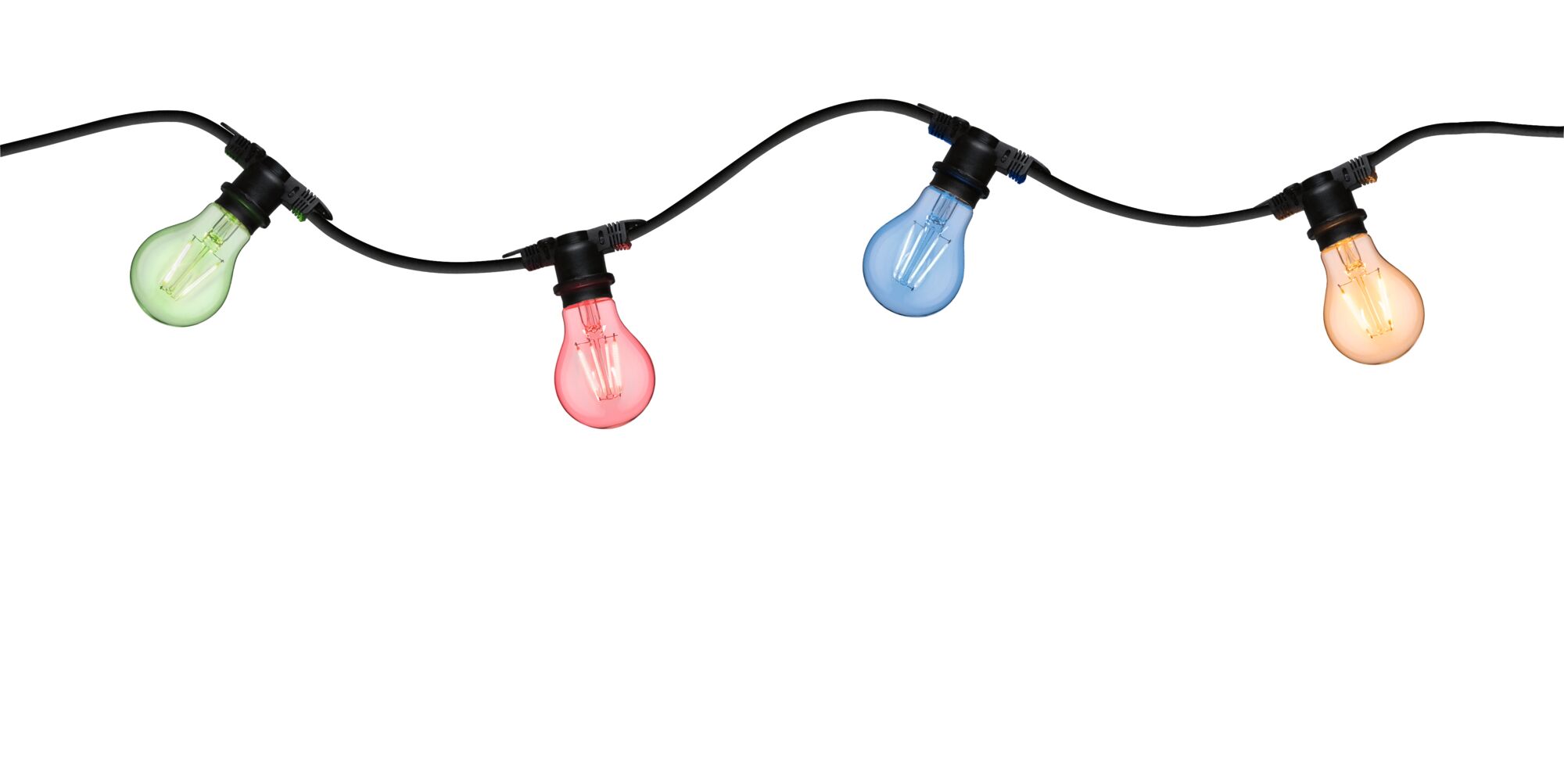 Fairy lights IP44 E27 8,6m max. 7x10W 230V Black