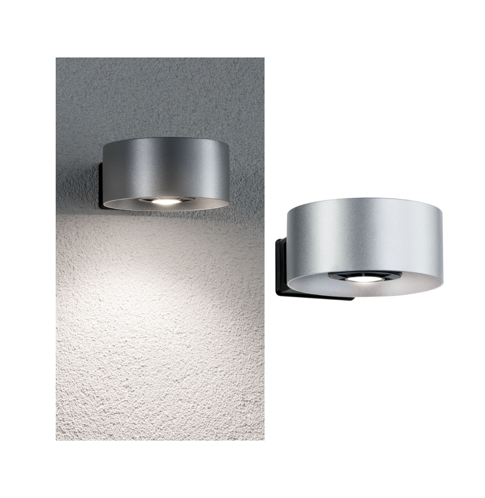 House wall luminaire Cone IP44 4,000 K 8 W silver/ Anthracite