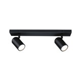 Plafonnier LED noir en métal avec deux spots orientables pour un éclairage intérieur moderne