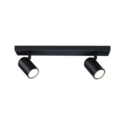 Plafonnier LED noir en métal avec deux spots orientables pour un éclairage intérieur moderne