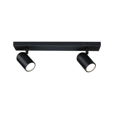 Plafonnier LED noir en métal avec deux spots orientables pour un éclairage intérieur moderne