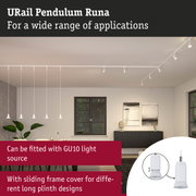 White URail Pendulum Runa ceiling spotlight with GU10 fitting and adjustable design for versatile lighting solutions