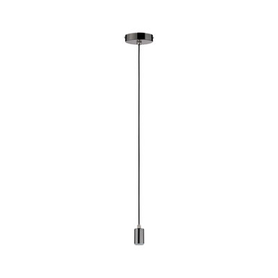 Schwarzes Pendelkabel mit verchromter Fassung und Deckenhalterung aus Metall für LED-Leuchten