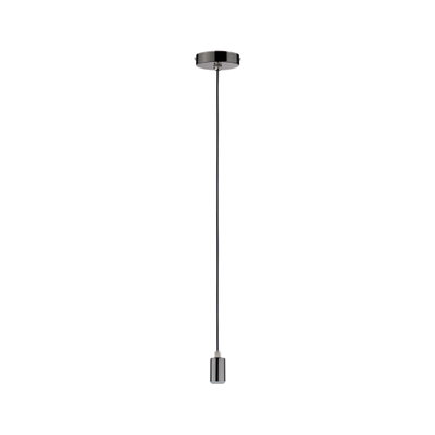 Câble suspendu noir avec douille chromée et support plafond en métal pour éclairage LED