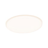 Round LED ceiling light with white plastic cover for energy-efficient room lighting