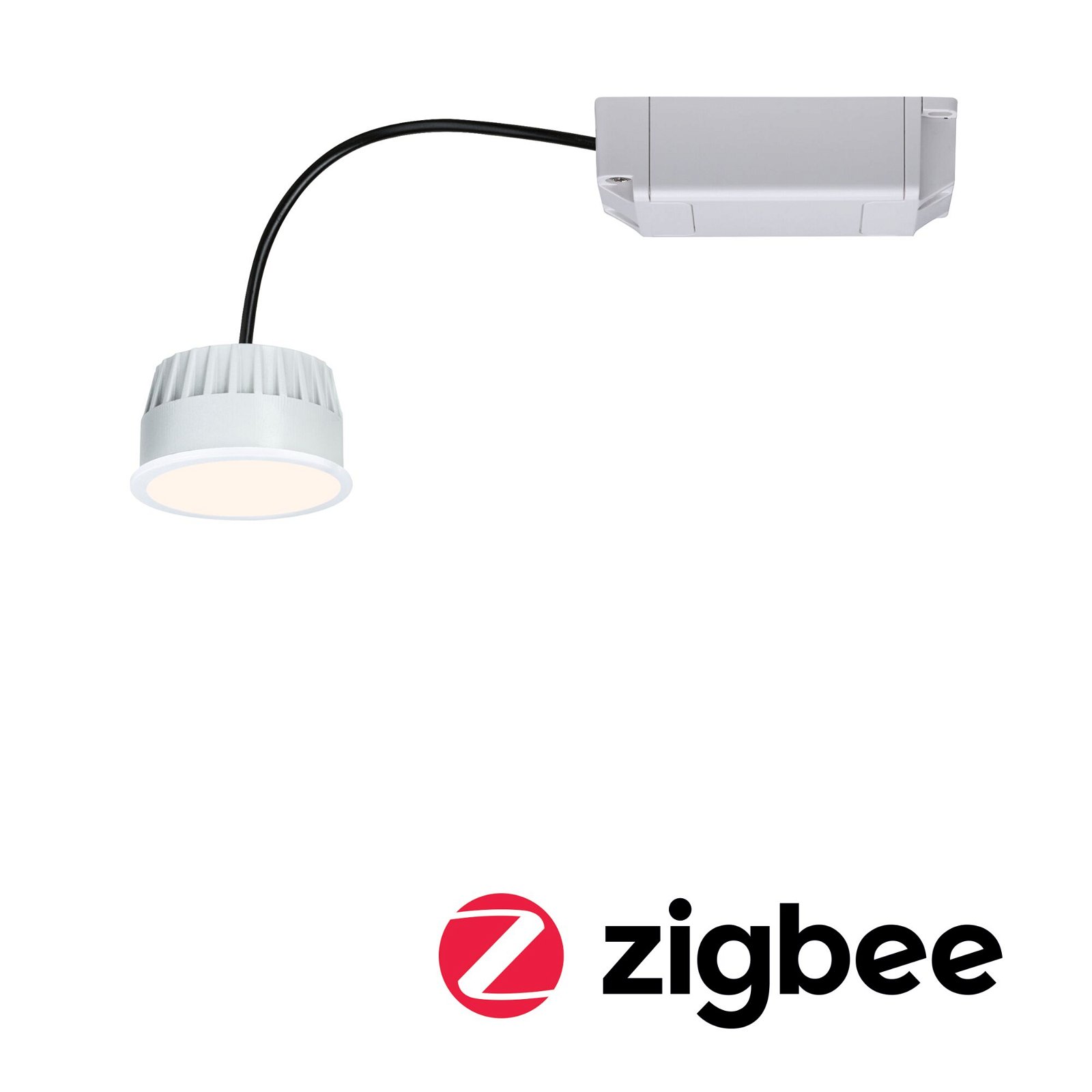 Spot encastré modulaire LED Smart Home Zigbee Blanc chaud Coin rond 50mm Coin 6W 470lm 230V gradable 2700K Satiné