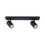 Plafonnier LED noir en métal avec deux spots orientables pour un éclairage moderne