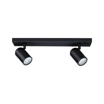 Plafonnier LED noir en métal avec deux spots orientables pour un éclairage moderne