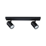 Plafonnier LED noir en métal avec deux spots orientables pour un éclairage moderne