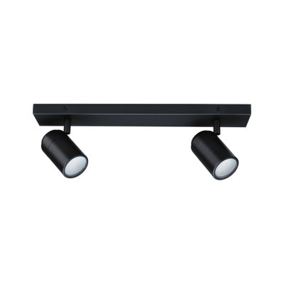 Plafonnier LED noir en métal avec deux spots orientables pour un éclairage moderne