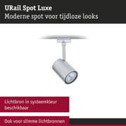 Moderne zilveren URail Spot Luxe met verstelbare LED-spot voor tijdloze verlichting